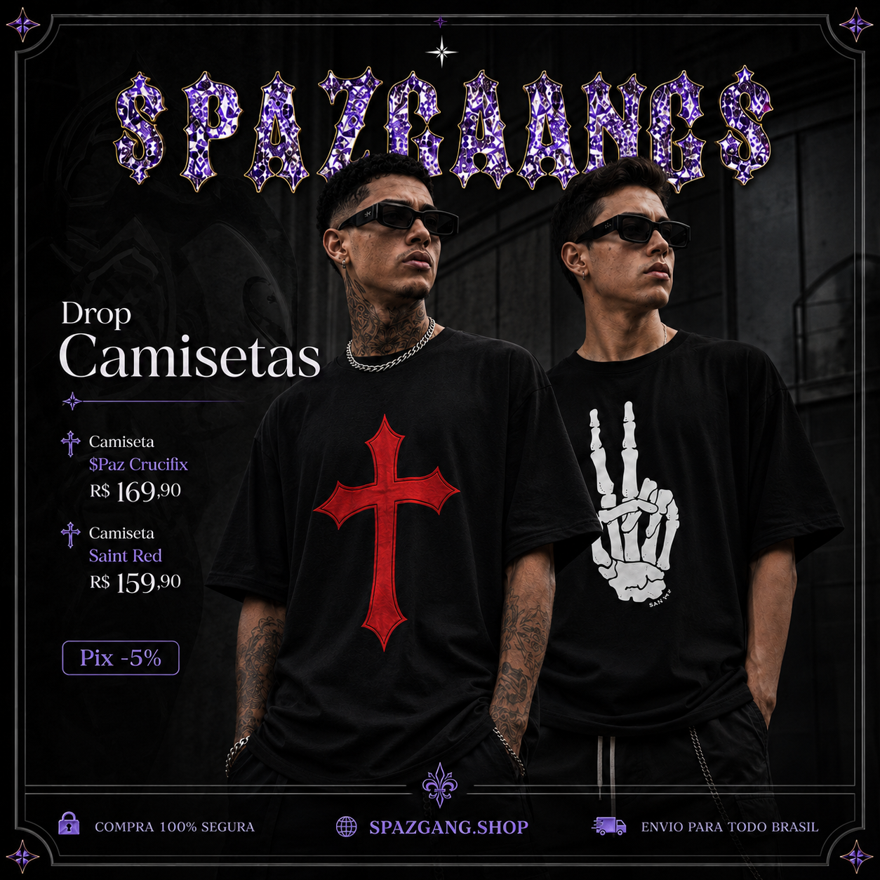 Camiseta $Paz Crucifix